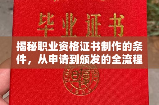 冀州揭秘职业资格证书制作的条件，从申请到颁发的全流程解析