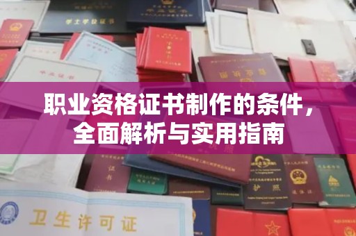 冀州职业资格证书制作的条件，全面解析与实用指南